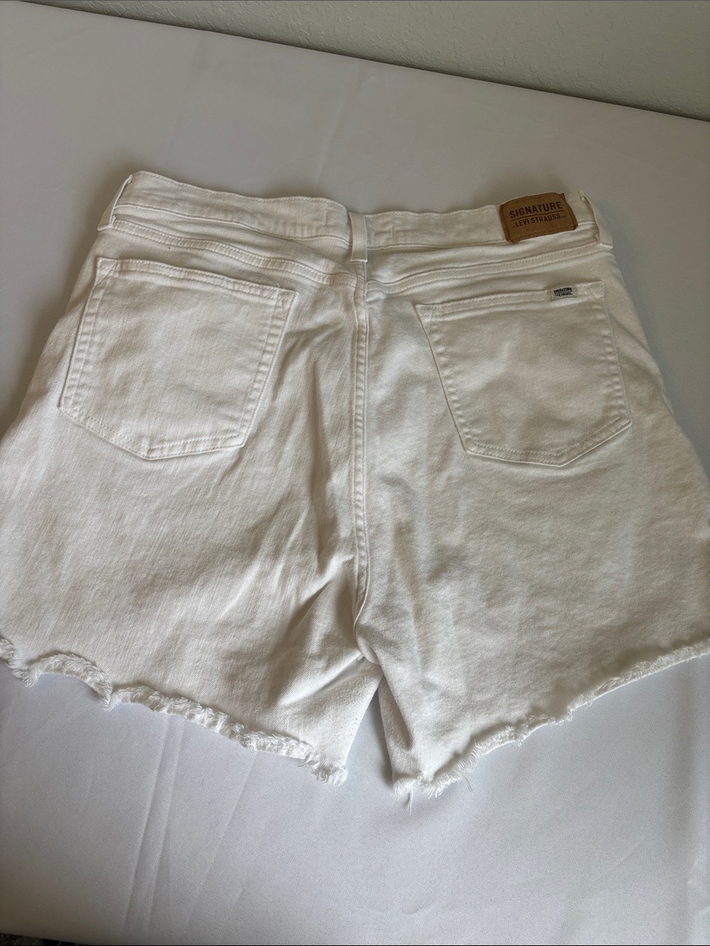 Signature by Levi Strauss White High Rise Denim Cutoff Shorts - Picture 5 of 5